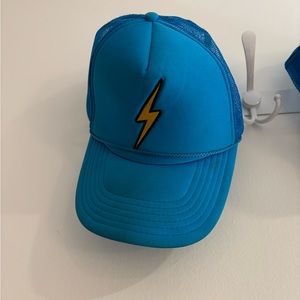 avaitor nation bright blue lightning bolt hat